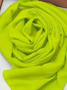 素色雪紡圍巾 - 黃色 - 查看 3