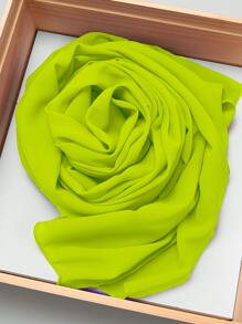 素色雪紡圍巾 - 黃色 - 查看 4