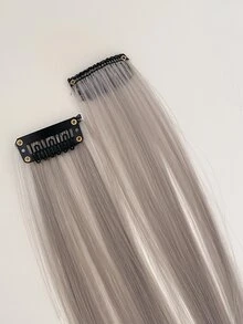 DAZY 2pcs Straight Synthetic Hair Extension - Grey - View 8