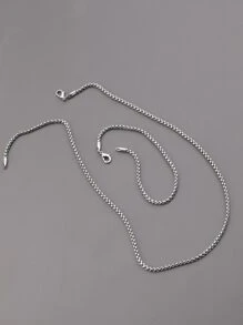 2pcs/set Men Minimalist Jewelry Set - Silver - View 4