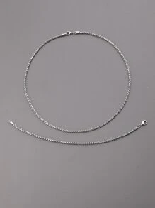 2pcs/set Men Minimalist Jewelry Set - Silver - View 5