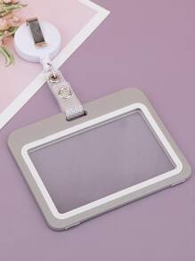1pc ID Card Holder With Buckle Back To School - Grey - View 1