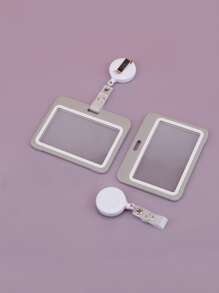 1pc ID Card Holder With Buckle Back To School - Grey - View 4