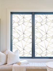 1 Cuộn Phim dán cửa sổ riêng tư hình học Artyuan Gold Geometric Lines - Vinyl tĩnh điện mờ màu trắng - Thích hợp cho cửa sổ, có thể tháo rời, chặn tia UV (17,7*118 inch) - Nhiều màu - Xem 8