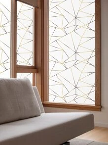 1 Cuộn Phim dán cửa sổ riêng tư hình học Artyuan Gold Geometric Lines - Vinyl tĩnh điện mờ màu trắng - Thích hợp cho cửa sổ, có thể tháo rời, chặn tia UV (17,7*118 inch) - Nhiều màu - Xem 5