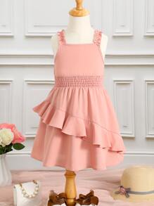 小女童荷葉邊吊帶洋裝