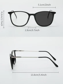 方形光致變色太陽眼鏡 - 黑色 - 查看 5