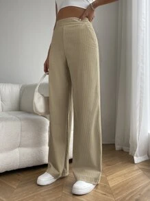 SHEIN EZwear 斜口袋闊腿褲