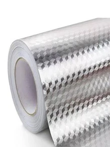 nhãn dán tường chống dầu nhà bếp, nhãn dán chống dầu nhà bếp, nhãn dán tường chịu nhiệt độ cao chống cháy, tủ mặt bàn tự dính Lá thiếc - Bạc - Xem 4