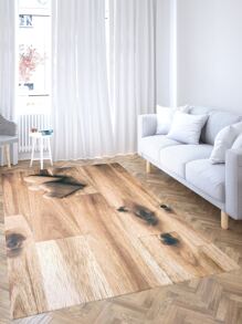 1pc Wooden Pattern Non-slip Mat - Multicolor - View 2