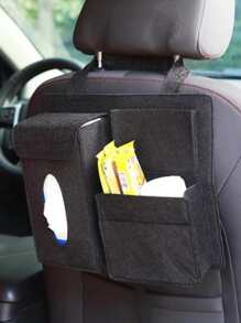 1入組素色車座後背收納袋 - 黑色 - 查看 1