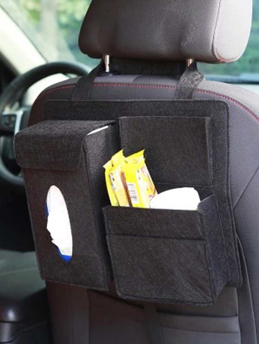 1入組素色車座後背收納袋 - 黑色 - 查看 1