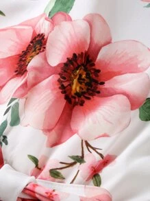 SHEIN Jumpsuit bé gái Hoa Boho - trắng - Xem 3