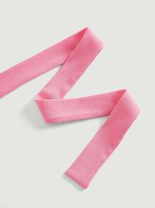 SHEIN MOD Áo khoác và áo lót dành cho xe tăng nữ Lộ Lưng Buộc lại Gân đan màu trơn Gợi cảm - Hồng - Xem 7