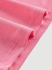 SHEIN MOD Áo khoác và áo lót dành cho xe tăng nữ Lộ Lưng Buộc lại Gân đan màu trơn Gợi cảm - Hồng - Xem 8