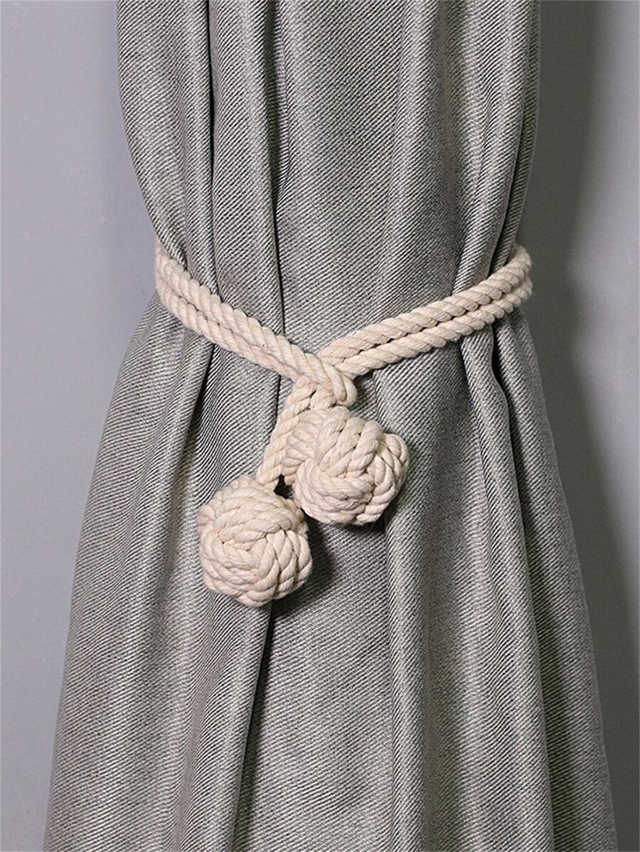 1入組素色窗簾綁帶 - 杏色 - 查看 1