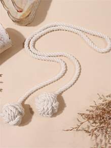 1入組素色窗簾綁帶 - 杏色 - 查看 6