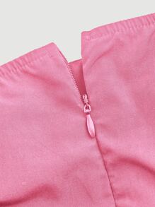 SHEIN MOD Square Neck Ruched Bust Dress - Pink - View 5