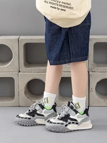 5雙小男童字母圖案中筒襪