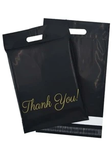 5pcs Letter Graphic Bubble Mailer - Black - View 4
