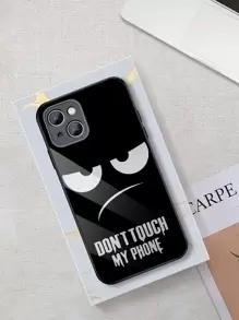 Apple Funny Cartoon Expression Pattern Phone Case For Boys Compatible With IPhone15/15Plus/15Pro/15Promax,International Version, Not The Domestic Version - Black and White - View 2