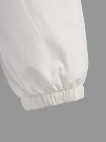 SHEIN Toddler Boys Two Tone Drawstring Waist Trousers - Blue and White - View 3