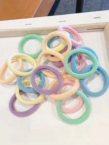 20入組隨機色素色髮圈 - 彩色 - 查看 4
