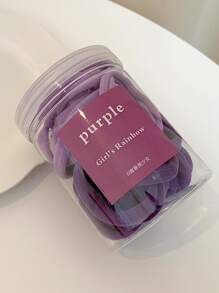 50入組隨機色素色髮圈 - 彩色 - 查看 3