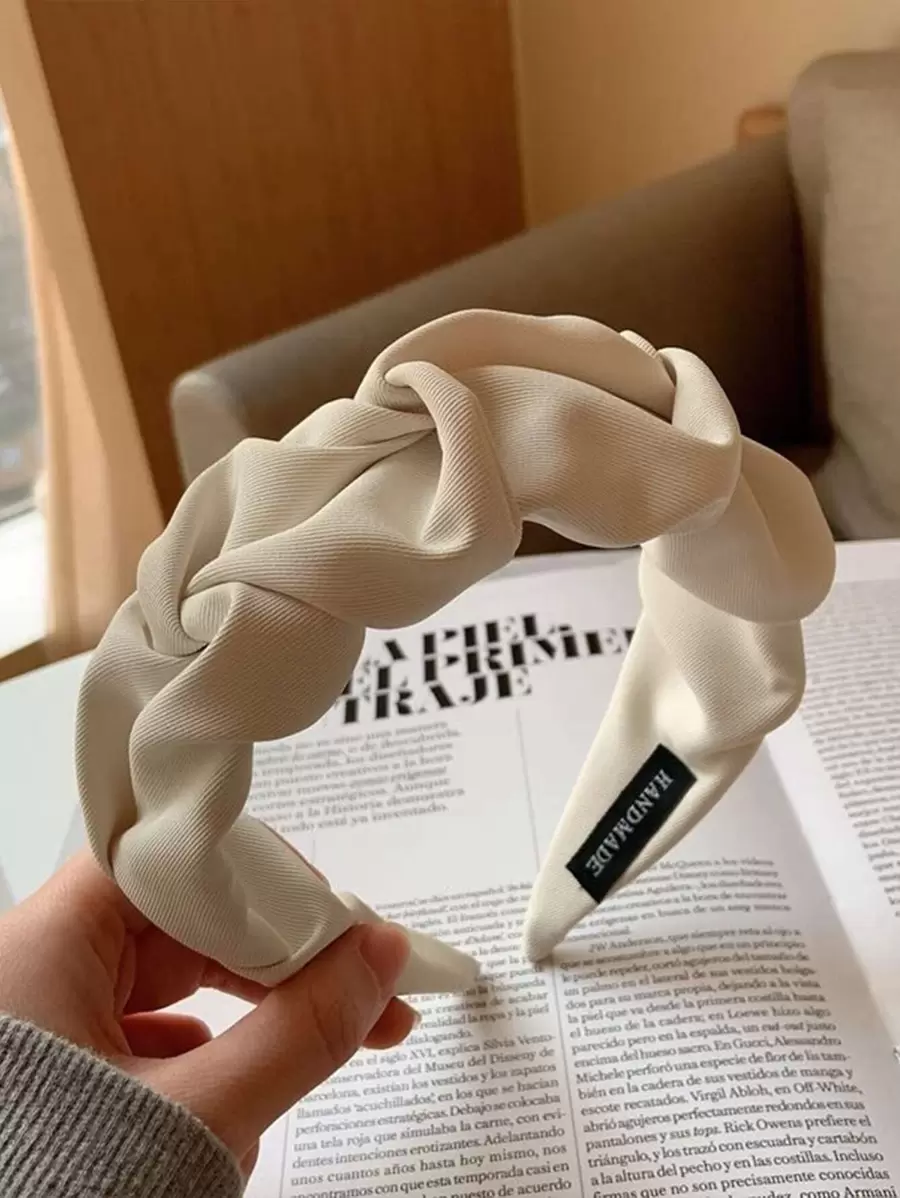 1 pieza Diadema de mujer de moda mejor con pliegues sólidos, casual, diadema, aro para el cabello, diadema, accesorios para el cabello, accesorios para la cabeza