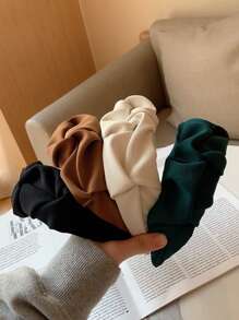 1 pieza Diadema de mujer de moda mejor con pliegues sólidos, casual, diadema, aro para el cabello, diadema, accesorios para el cabello, accesorios para la cabeza