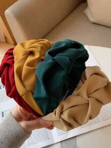 1 pieza Diadema de mujer de moda mejor con pliegues sólidos, casual, diadema, aro para el cabello, diadema, accesorios para el cabello, accesorios para la cabeza