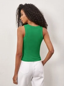 SHEIN BASICS Top sans manches unicolore ajusté