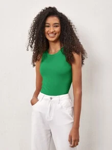 SHEIN BASICS Top sans manches unicolore ajusté