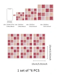 6pcs Mosaic Pattern Kitchen Sticker - Multicolor - View 5