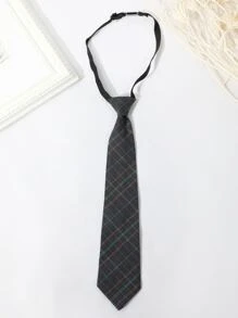 Plaid Pattern Tie & Bow Tie - Green - View 3