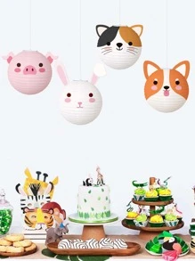 1入組卡通熊設計紙燈籠 - 棕色 - 查看 5