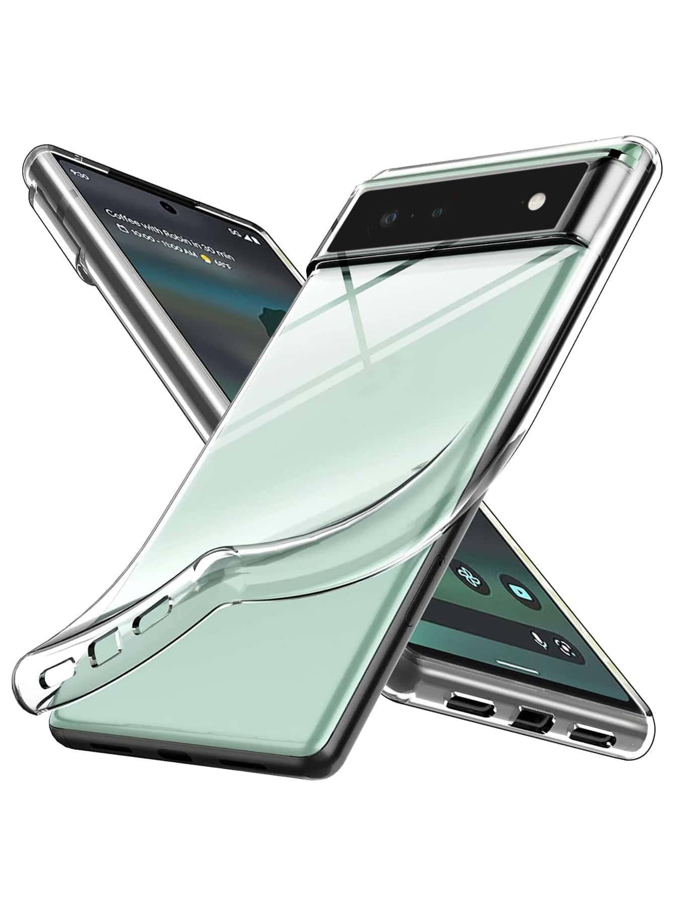 1 pieza Funda de teléfono transparente anti-caída compatible con Pixel 5/6a/7a/6 Pro/7 Pro/8 Pro/9/9 Pro/9 Pro XL/9A resistente al agua, a los golpes y a los arañazos - transparente - Ver 1