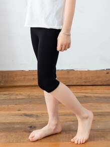 小女童素色褲襪 - 黑色 - 查看 2