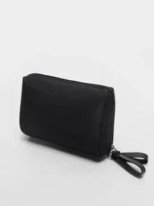 Túi đựng đồ trang điểm tiện lợi và đơn giản, Túi đựng đồ bằng vải mỹ phẩm cầm tay nhẹ và có sức chứa lớn để đựng đồ vệ sinh cá nhân, phấn và son môi - màu đen - Xem 5