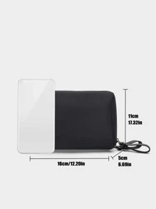 Túi đựng đồ trang điểm tiện lợi và đơn giản, Túi đựng đồ bằng vải mỹ phẩm cầm tay nhẹ và có sức chứa lớn để đựng đồ vệ sinh cá nhân, phấn và son môi - màu đen - Xem 3