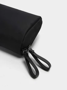 Túi đựng đồ trang điểm tiện lợi và đơn giản, Túi đựng đồ bằng vải mỹ phẩm cầm tay nhẹ và có sức chứa lớn để đựng đồ vệ sinh cá nhân, phấn và son môi - màu đen - Xem 6