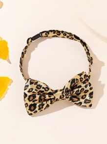 Leopard Print Bow Tie - Camel - View 1