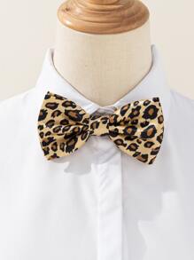 Leopard Print Bow Tie - Camel - View 2