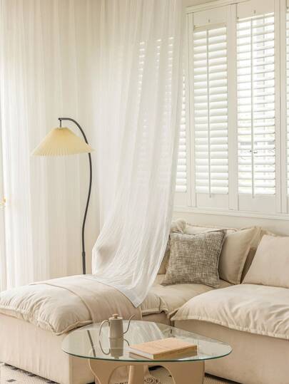 Perdeau transparentă cu un singur panou texturat