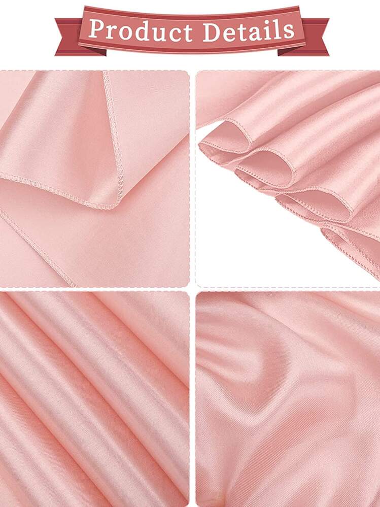 5 piezas Cinturones decorativos de silla de unicolor, decoración de mesa y silla, lazos de silla - Rosa - Añade 4
