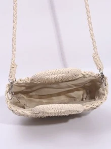 Minimalist Straw Bag - Beige - View 4