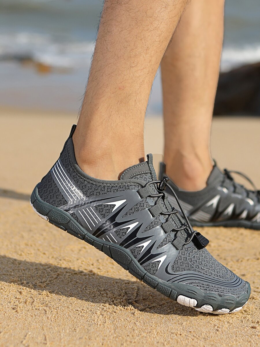 Zapatos creek con estampado de dibujo con diseño de cordón - Gris - Ver 1