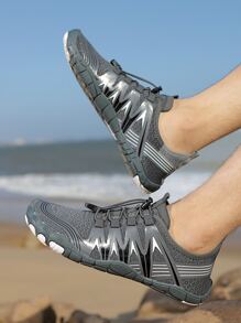 Zapatos creek con estampado de dibujo con diseño de cordón - Gris - Ver 4