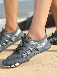 Zapatos creek con estampado de dibujo con diseño de cordón - Gris - Ver 5