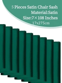 5 chiếc Dây đai trang trí ghế màu trơn, Trang trí bàn ghế, Cà vạt ghế - màu xanh lá - Xem 3